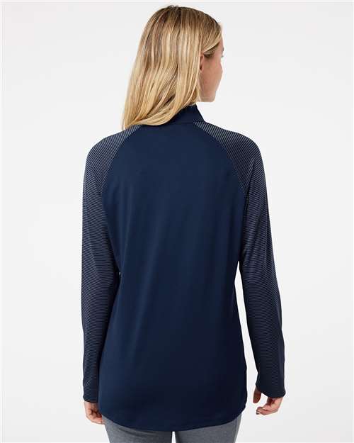 Team Navy Blue Women's Stripe Block Quarter-Zip Pullover - A521