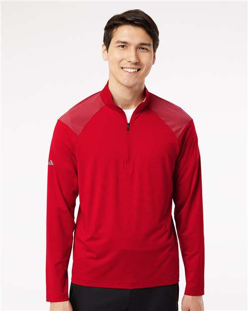 Team Power Red Shoulder Stripe Quarter-Zip Pullover - A520