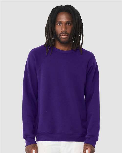 Team Purple Sponge Fleece Raglan Crewneck Sweatshirt - 3901