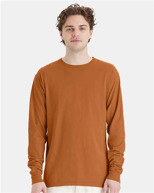 Texas Orange Garment-Dyed Long Sleeve T-Shirt - GDH200