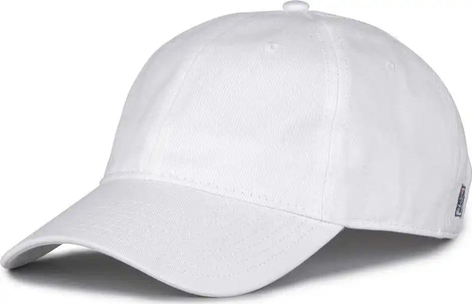 The Game Gb210 Classic Relaxed Garment Washed Twill Cap - White - 6 7/8’’ - 7 5/8’’