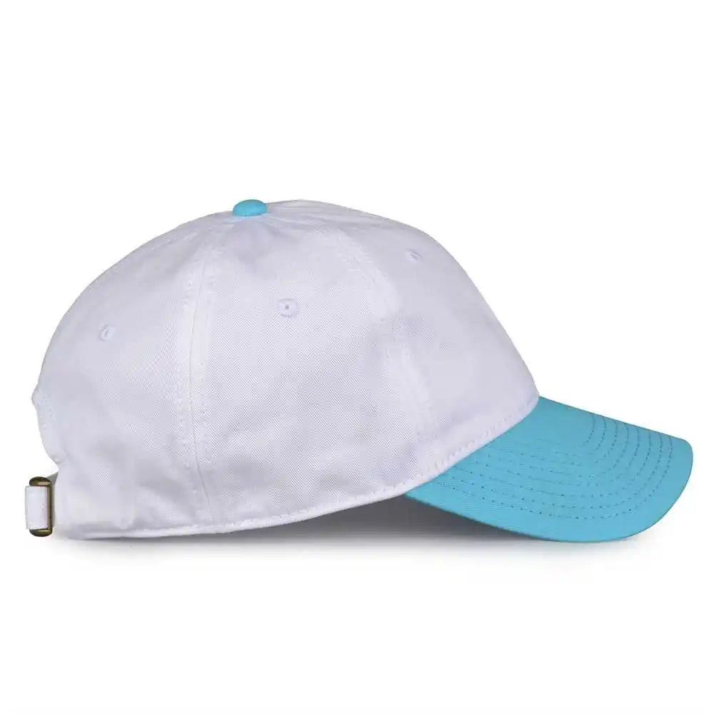 The Game Gb210 Classic Relaxed Garment Washed Twill Cap - White Blutaffy - Columbia Blue / 6 7/8’’ - 7 5/8’’