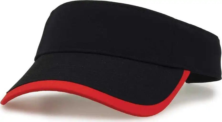 The Game Gb463 Gamechanger Visor with Bill Tipping - Black Red - one Size Fits Most