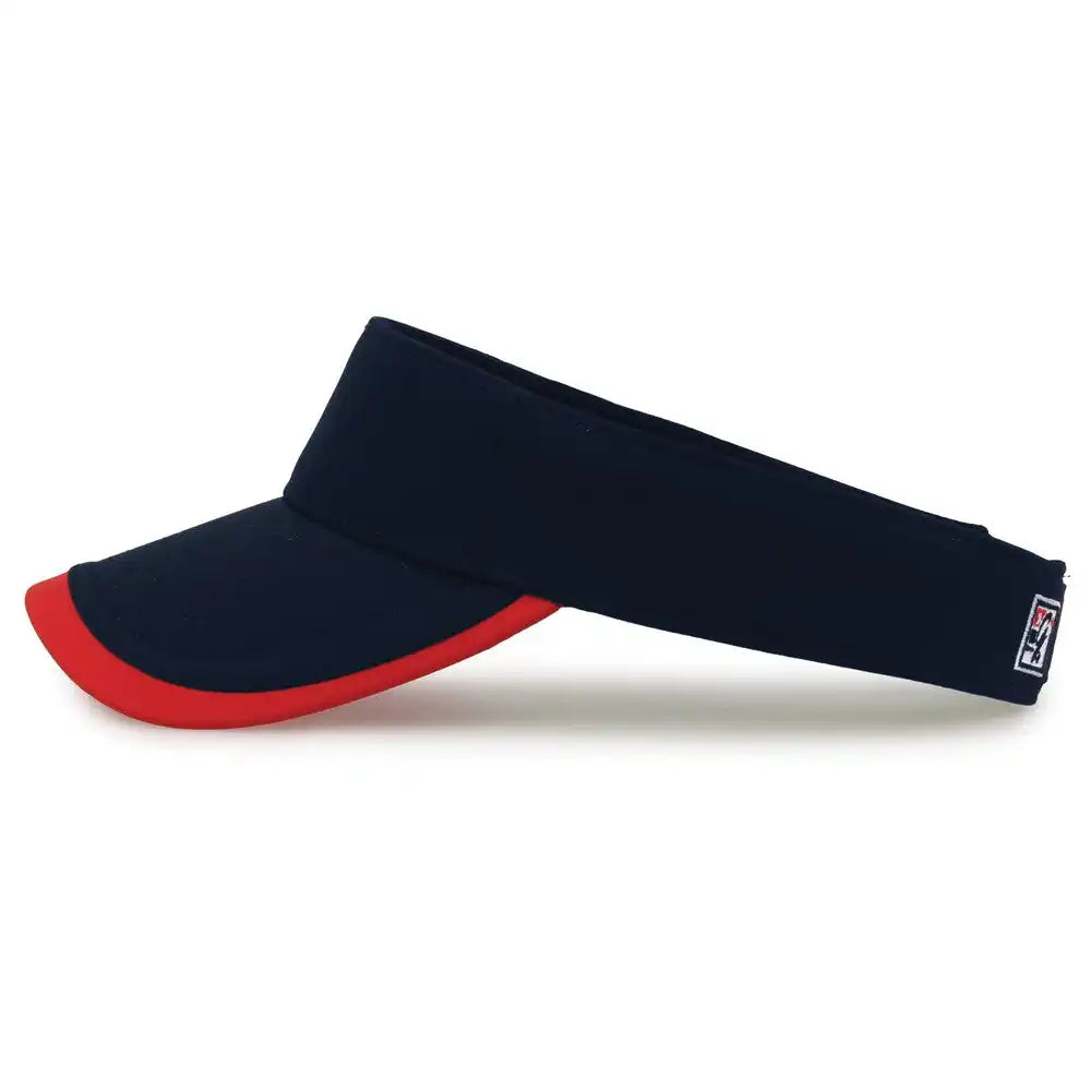 The Game Gb463 Gamechanger Visor with Bill Tipping - Navy Red - one Size Fits Most
