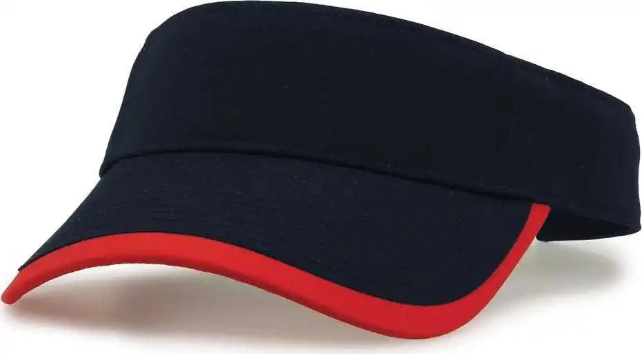The Game Gb463 Gamechanger Visor with Bill Tipping - Navy Red - one Size Fits Most
