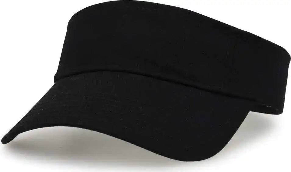 The Game Gb464 Cotton Twill Visor - Black - one Size Fits Most
