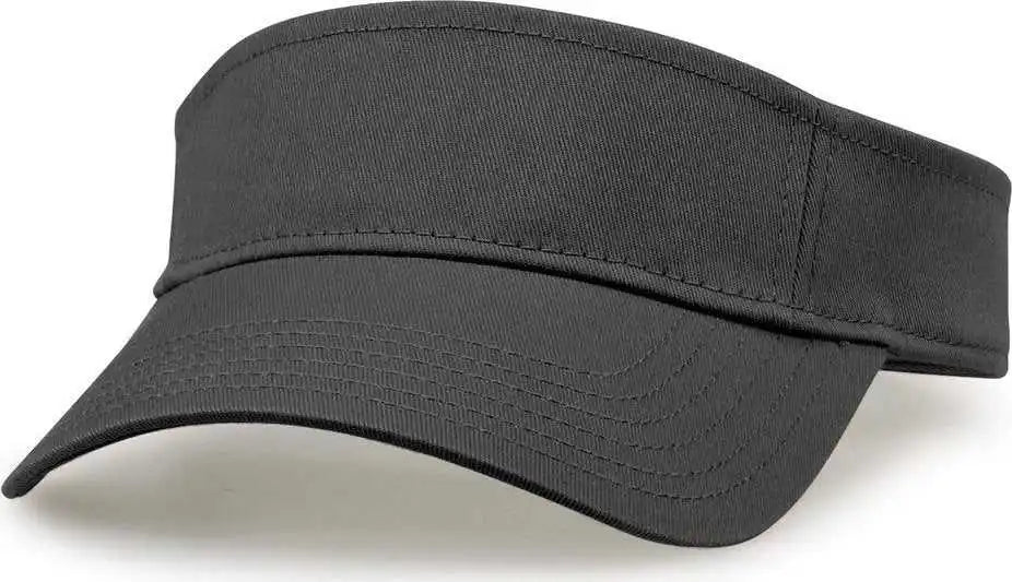 The Game Gb464 Cotton Twill Visor - Dark Gray - one Size Fits Most