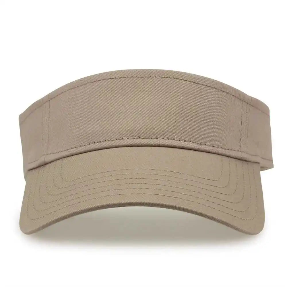 The Game Gb464 Cotton Twill Visor - Khaki - one Size Fits Most