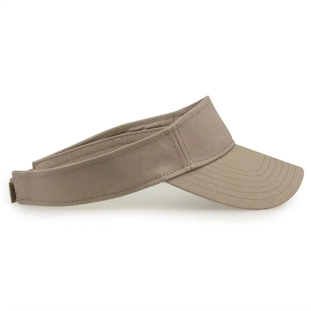 The Game Gb464 Cotton Twill Visor - Khaki - one Size Fits Most