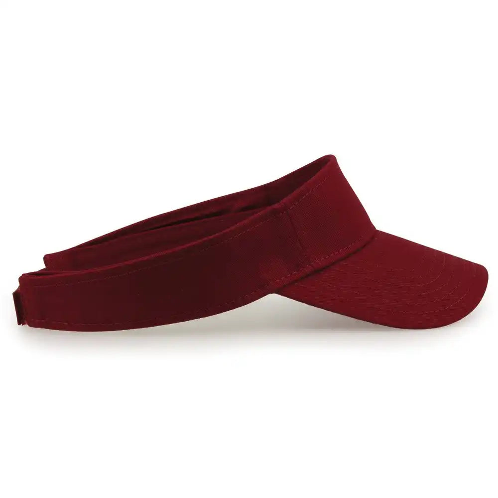 The Game Gb464 Cotton Twill Visor - Maroon - one Size Fits Most