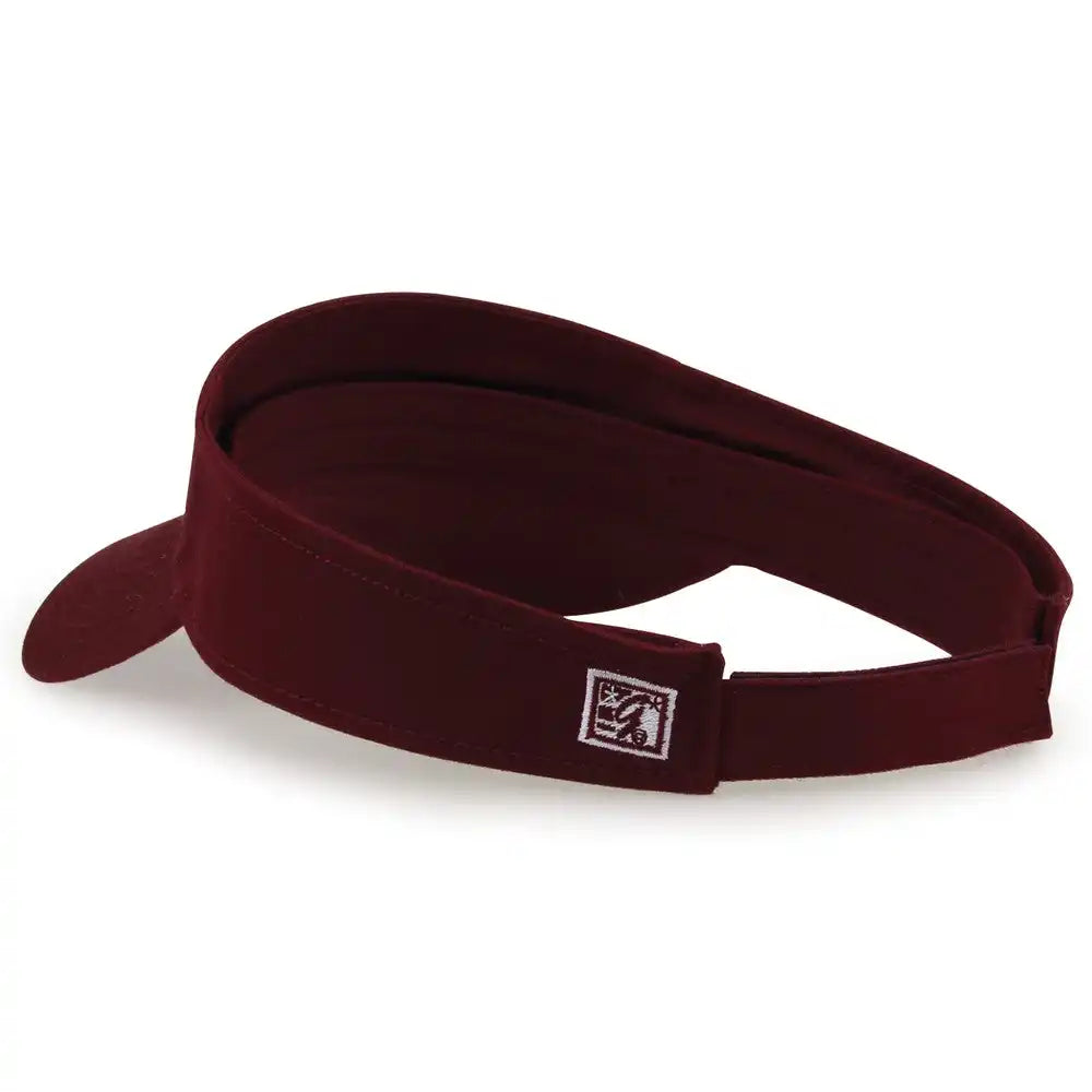 The Game Gb464 Cotton Twill Visor - Maroon - one Size Fits Most