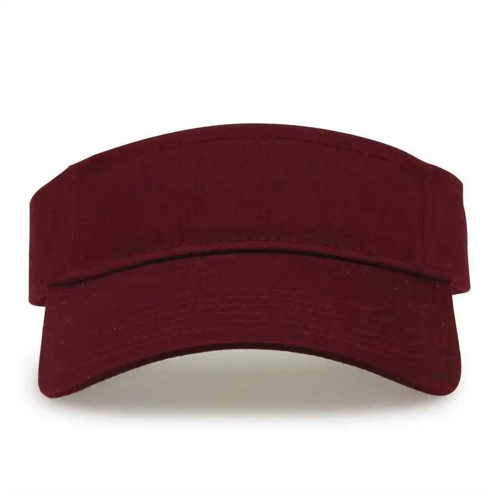 The Game Gb464 Cotton Twill Visor - Maroon - one Size Fits Most