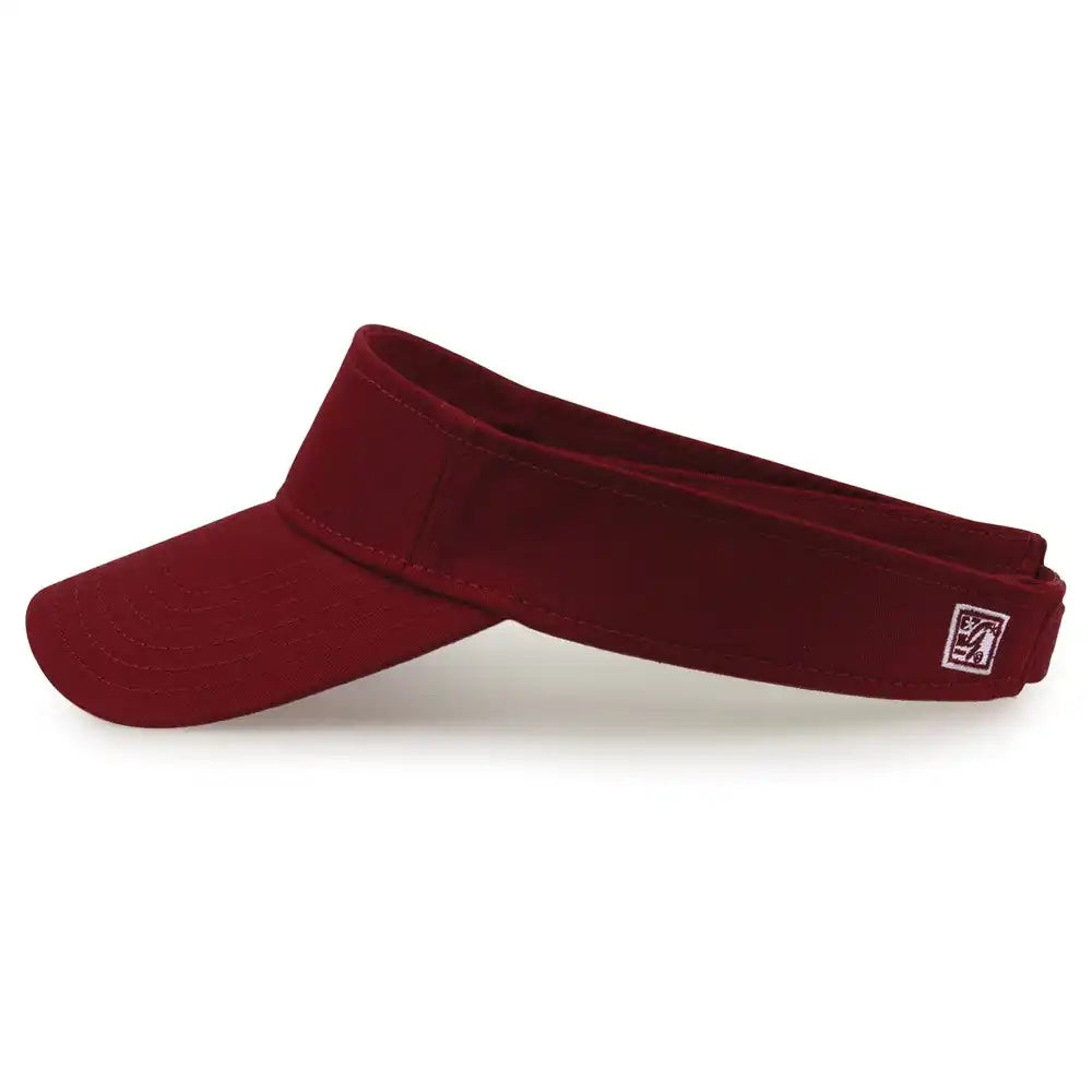 The Game Gb464 Cotton Twill Visor - Maroon - one Size Fits Most