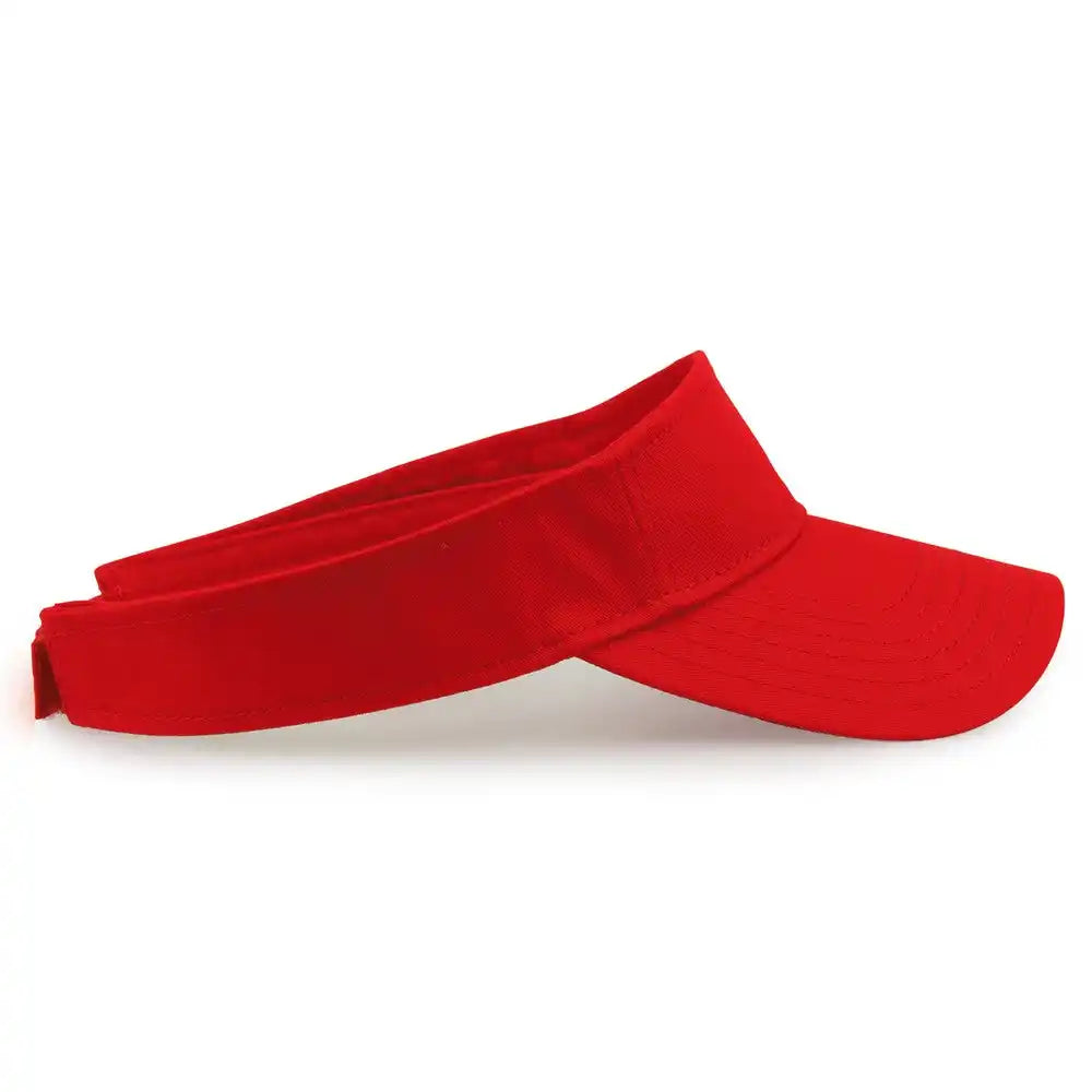 The Game Gb464 Cotton Twill Visor - Red - one Size Fits Most