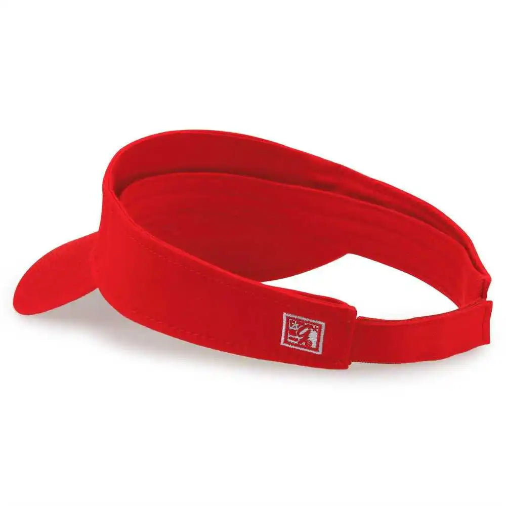 The Game Gb464 Cotton Twill Visor - Red - one Size Fits Most