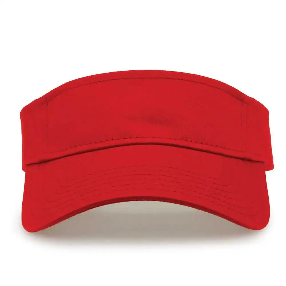 The Game Gb464 Cotton Twill Visor - Red - one Size Fits Most