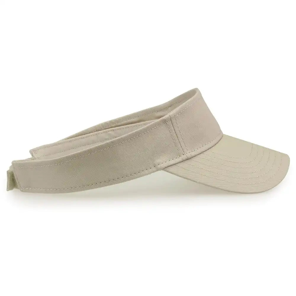 The Game Gb464 Cotton Twill Visor - Stone - Sand / one Size Fits Most