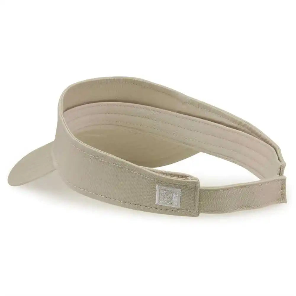 The Game Gb464 Cotton Twill Visor - Stone - Sand / one Size Fits Most