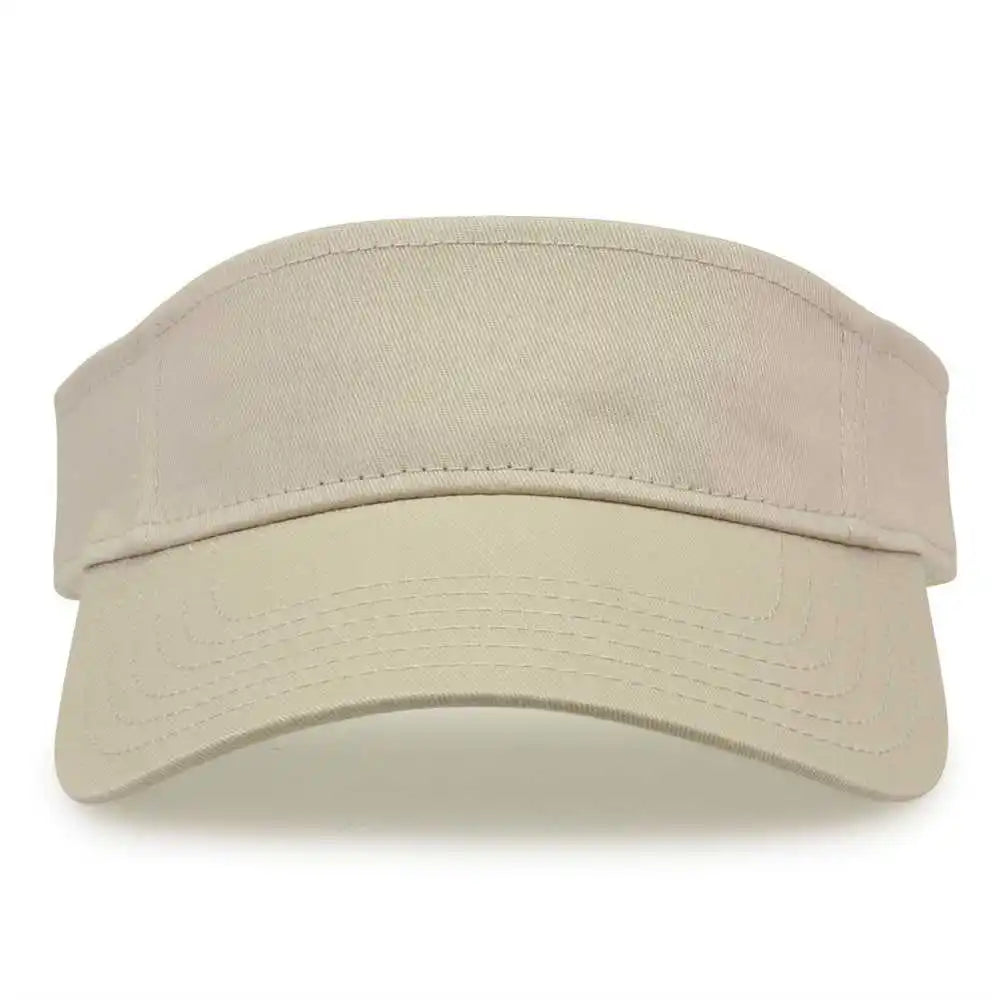 The Game Gb464 Cotton Twill Visor - Stone - Sand / one Size Fits Most
