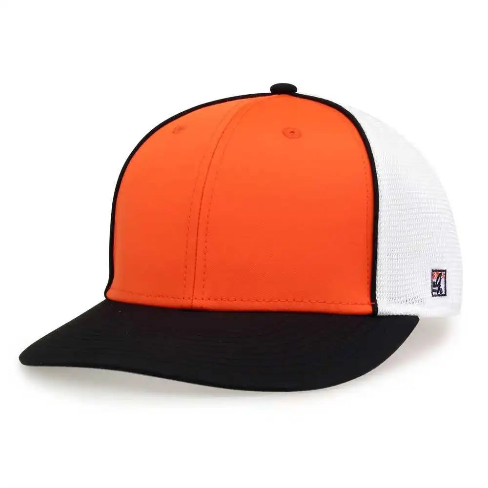 The Game Gb483p On-field Gamechanger with Piping & Diamond Mesh Cap - Orange Black
