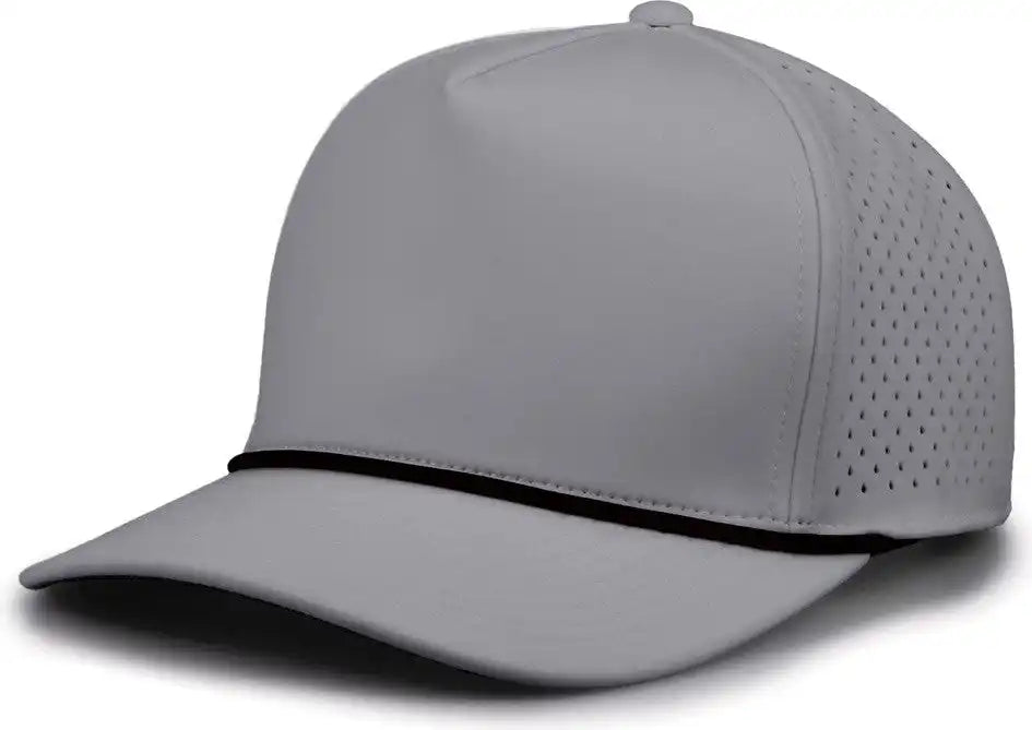 The Game Gb505r Neocool 5 Panel Snapback with Rope Cap - Gray Black - Osfm