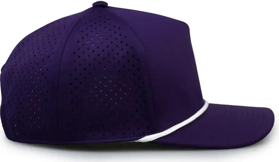 The Game Gb505r Neocool 5 Panel Snapback with Rope Cap - Purple White - Osfm