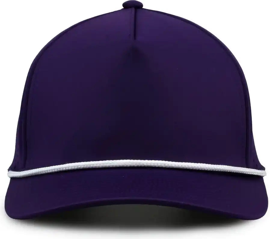 The Game Gb505r Neocool 5 Panel Snapback with Rope Cap - Purple White - Osfm