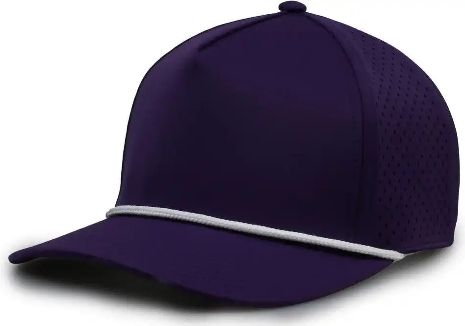 The Game Gb505r Neocool 5 Panel Snapback with Rope Cap - Purple White - Osfm