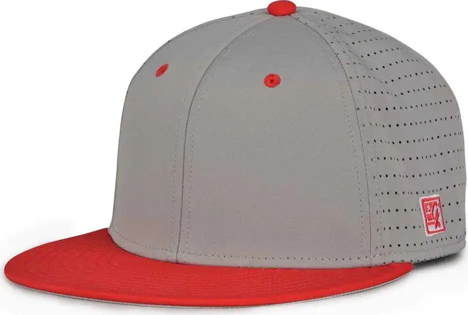 The Game Gb998 Perforated Gamechanger Cap - Gray Red - 6 1/2’’ - 3/4’’