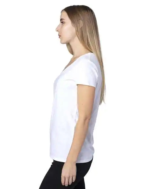 Threadfast Apparel 200rv Women’s Ultimate Cvc V-neck T-shirt - White