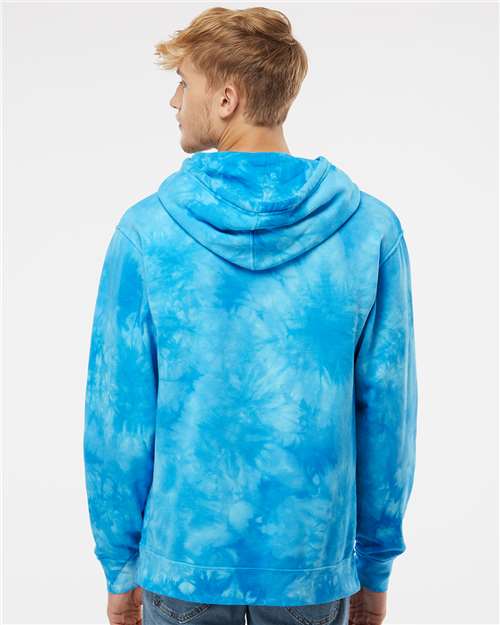 Tie Dye Aqua Blue Midweight Tie-Dyed Hooded Sweatshirt - PRM4500TD