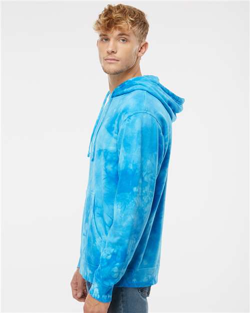 Tie Dye Aqua Blue Midweight Tie-Dyed Hooded Sweatshirt - PRM4500TD