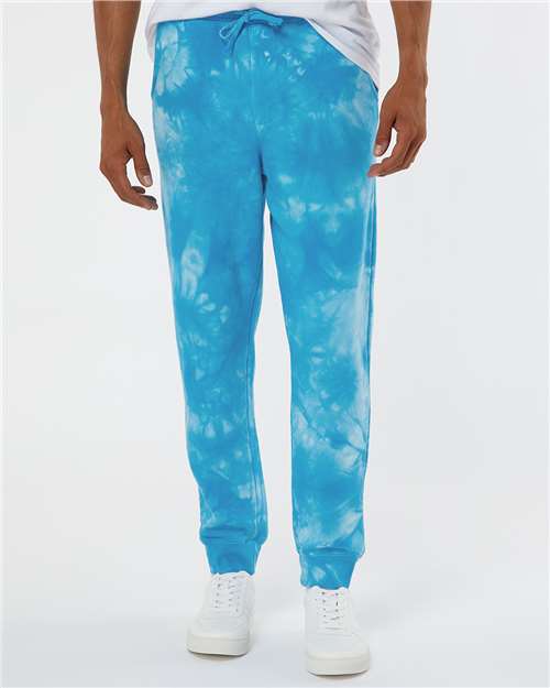 Tie Dye Aqua Blue Tie-Dyed Fleece Pants - PRM50PTTD
