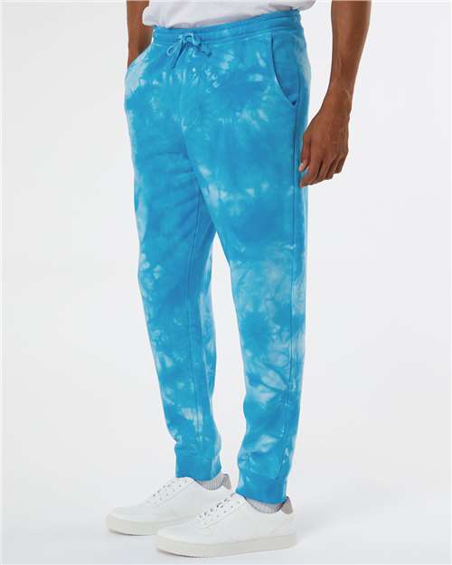 Tie Dye Aqua Blue Tie-Dyed Fleece Pants - PRM50PTTD