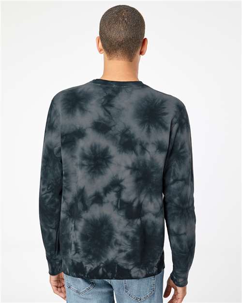 Tie Dye Black Midweight Tie-Dyed Crewneck Sweatshirt - PRM3500TD