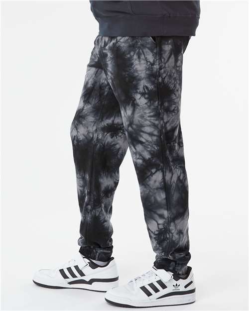 Tie Dye Black Tie-Dyed Fleece Pants - PRM50PTTD