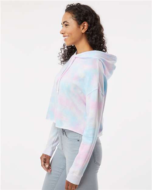 Tie Dye Cotton Candy Women’s Lightweight Crop Hooded Sweatshirt - AFX64CRP