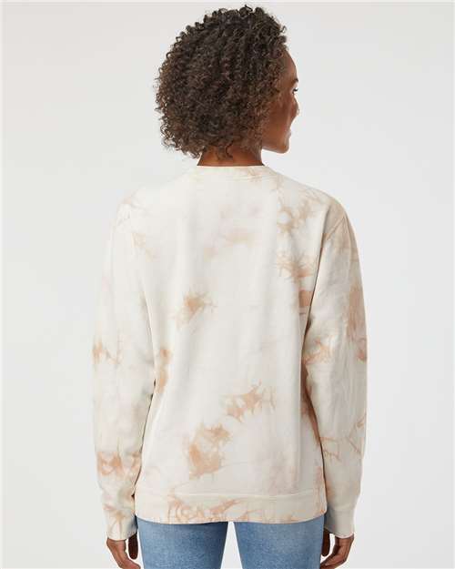 Tie Dye Dusty Pink Midweight Tie-Dyed Crewneck Sweatshirt - PRM3500TD