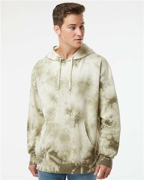 Tie Dye Olive Midweight Tie-Dyed Hooded Sweatshirt - PRM4500TD