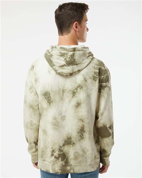 Tie Dye Olive Midweight Tie-Dyed Hooded Sweatshirt - PRM4500TD