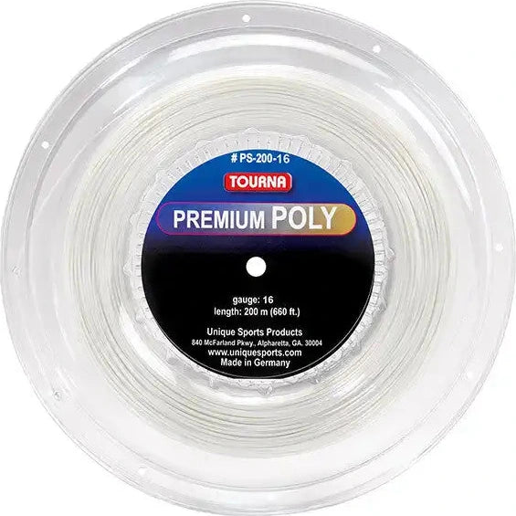 Tourna Premium Poly Reel 660’ Tennis String - White