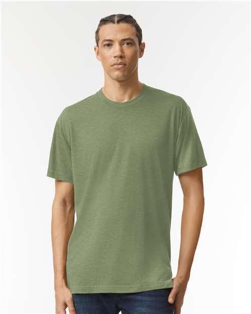 Tri-Olive Triblend Track Tee - TR401