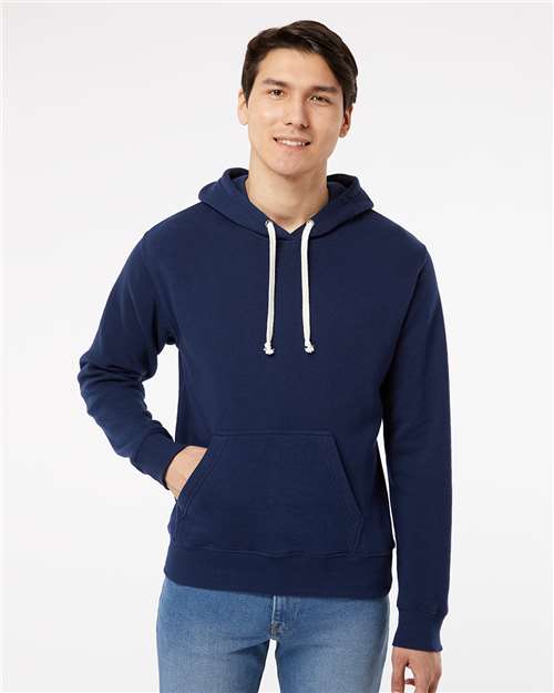 True Navy Solid Triblend Fleece Hooded Sweatshirt - 8871