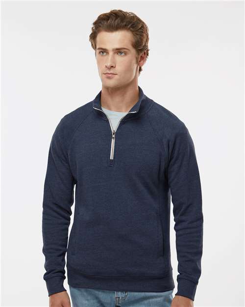 True Navy Triblend Triblend Quarter-Zip Sweatshirt - 8869