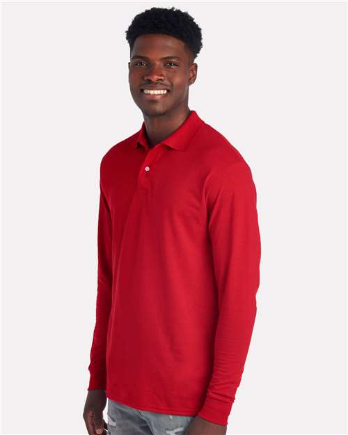True Red Dri-Power® Long Sleeve Polo - 437LR