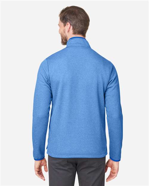 True Royal/ White Men's Venture Heathered Stripe Quarter-Zip Pullover - CE73