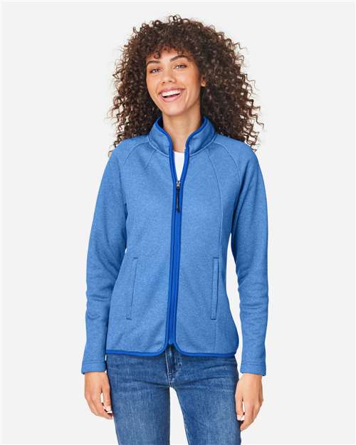 True Royal/ White Women's Venture Heathered Stripe Full-Zip - CE72W