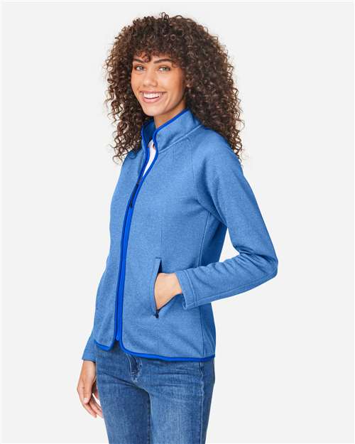 True Royal/ White Women's Venture Heathered Stripe Full-Zip - CE72W