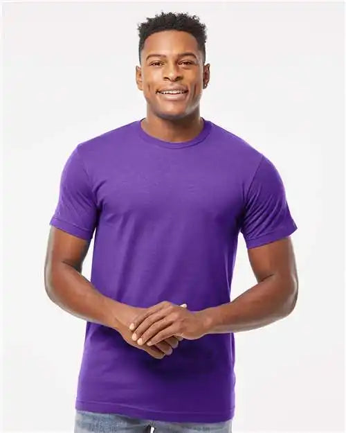 Tultex 202 Fine Jersey T-shirt - Heather Purple (disc) - (disc) / Xs