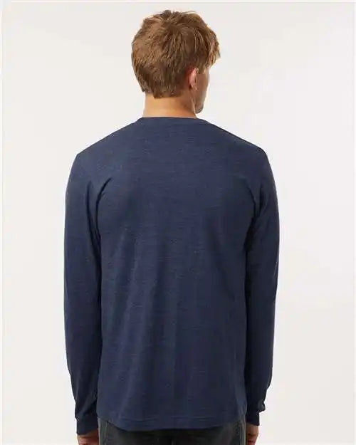 Tultex 202ls Fine Jersey Long Sleeve T-shirt - Heather Denim